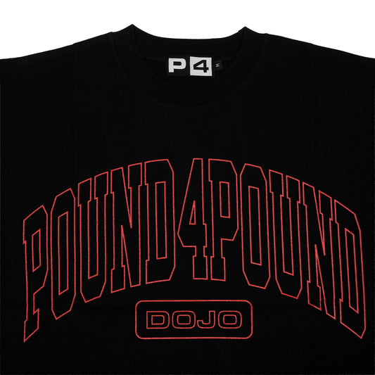 Black and Red Pound4Pound Heavyweight Varsity Tee