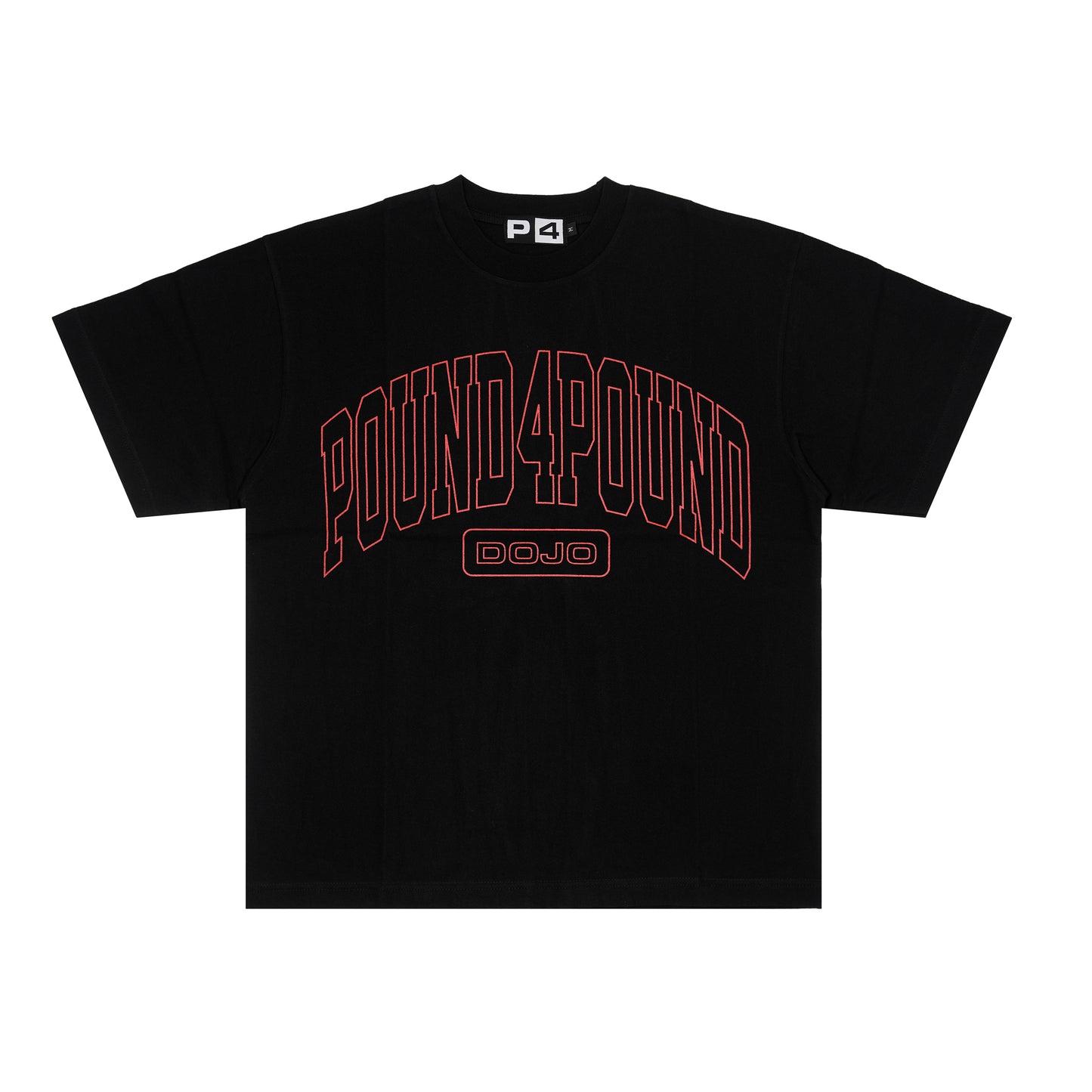 Black and Red Pound4Pound Heavyweight Varsity Tee