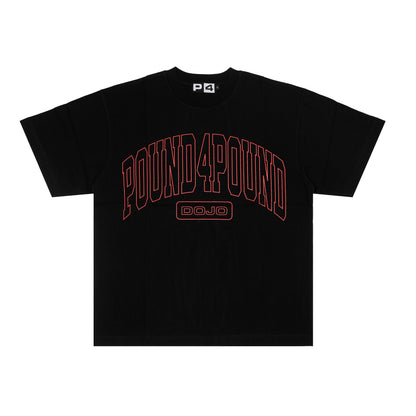 Black and Red Pound4Pound Heavyweight Varsity Tee