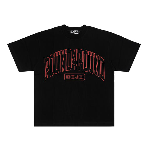 Black and Red Pound4Pound Heavyweight Varsity Tee