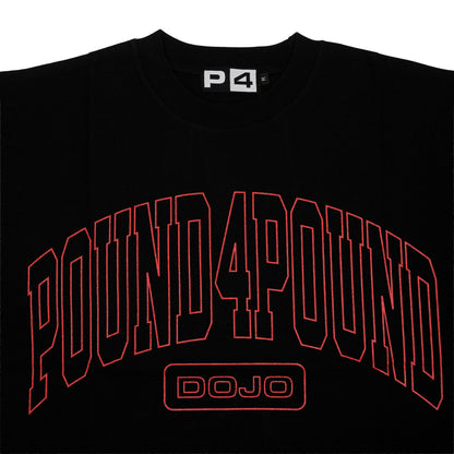 Black and Red Pound4Pound Heavyweight Varsity Tee