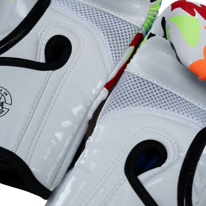 White Doodle Boxing Gloves Kids 6oz