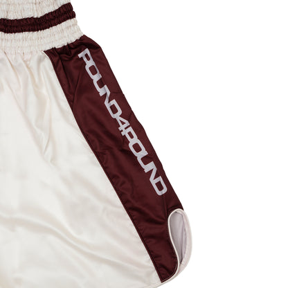P4P Boxing Shorts Maroon White