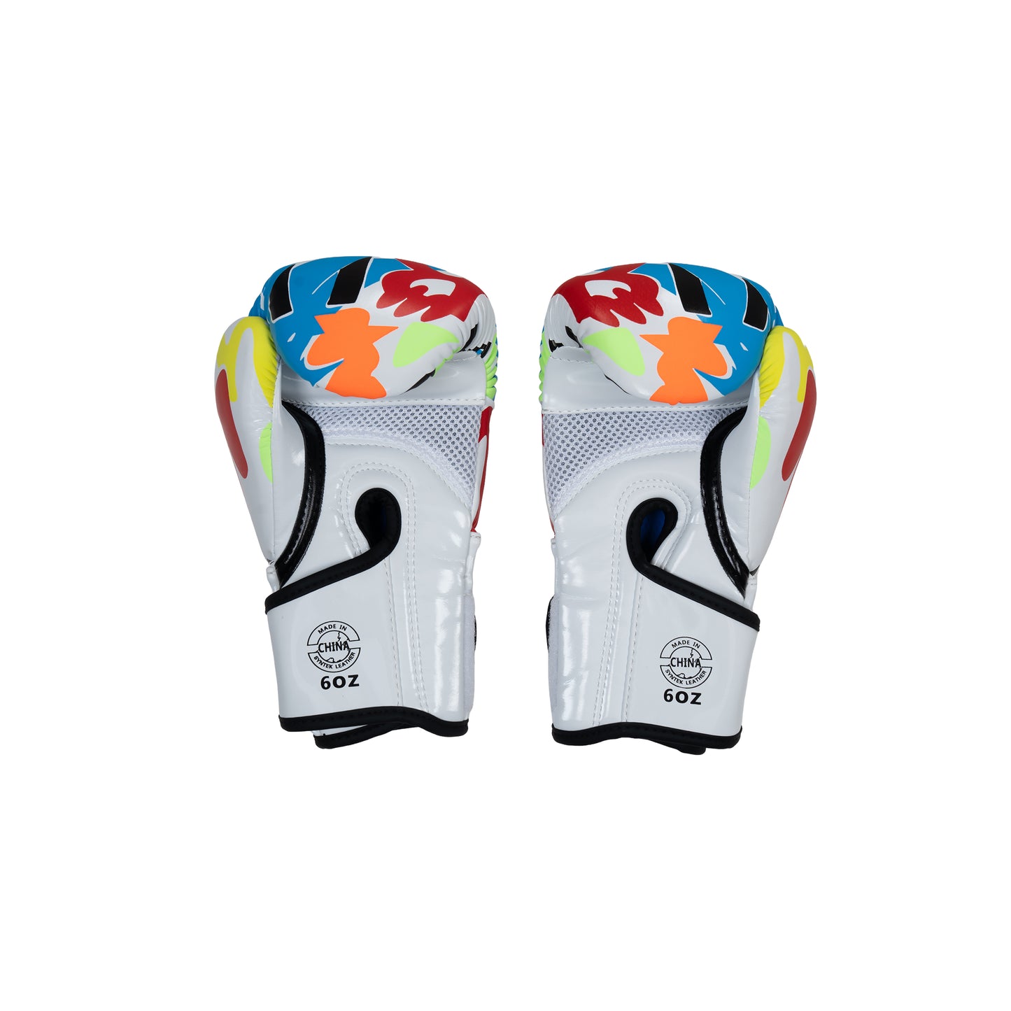 White Doodle Boxing Gloves Kids 6oz