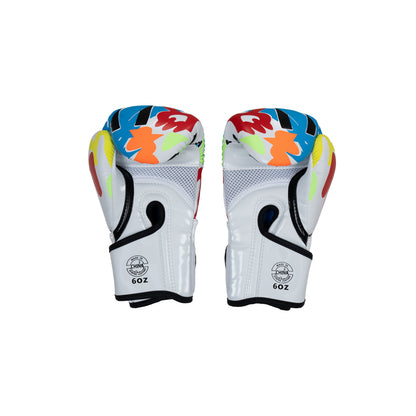 White Doodle Boxing Gloves Kids 6oz